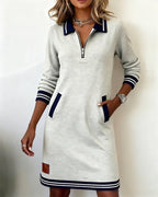 Detail shot of the practical side pocket on the dress, perfect for small essentials.
