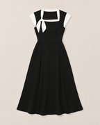 Eliza Chic Colorblock Midi Dress - Black flat lay