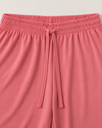 Ellen Comfort Lounge Set - detail of the bottoms' waistband and fabric, Rose