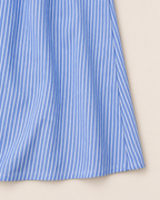 Emilia Striped Day Dress - detail of the fabric and side edge, Blue