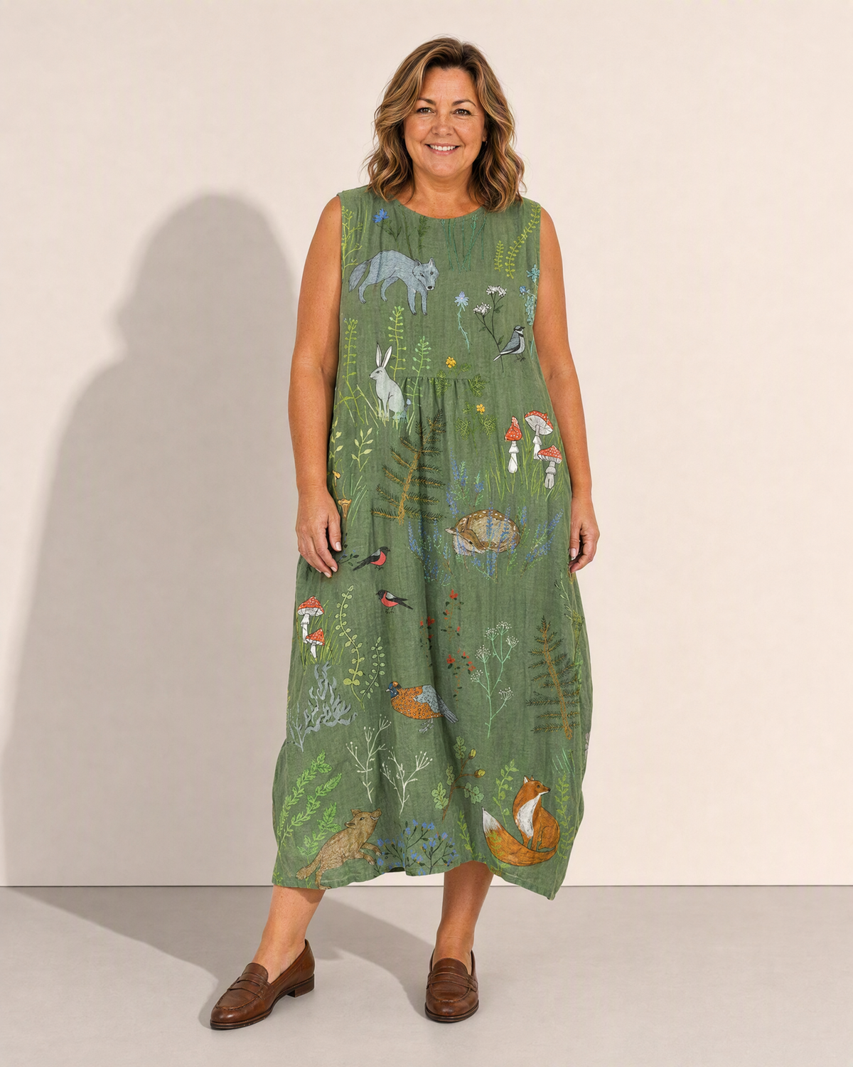 Faye Woodland Print Dress - Adeline studio