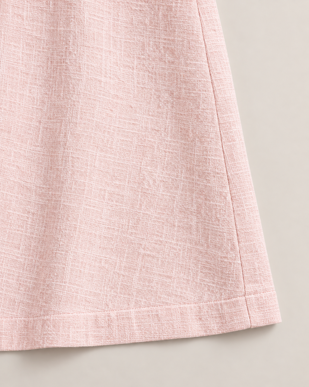 Georgina Effortless A-Line Midi Dress - detail of the fabric and side edge, Pink