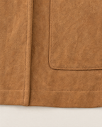Hazel Washed Suede-Look Blazer - detail of the fabric and hem, Camel