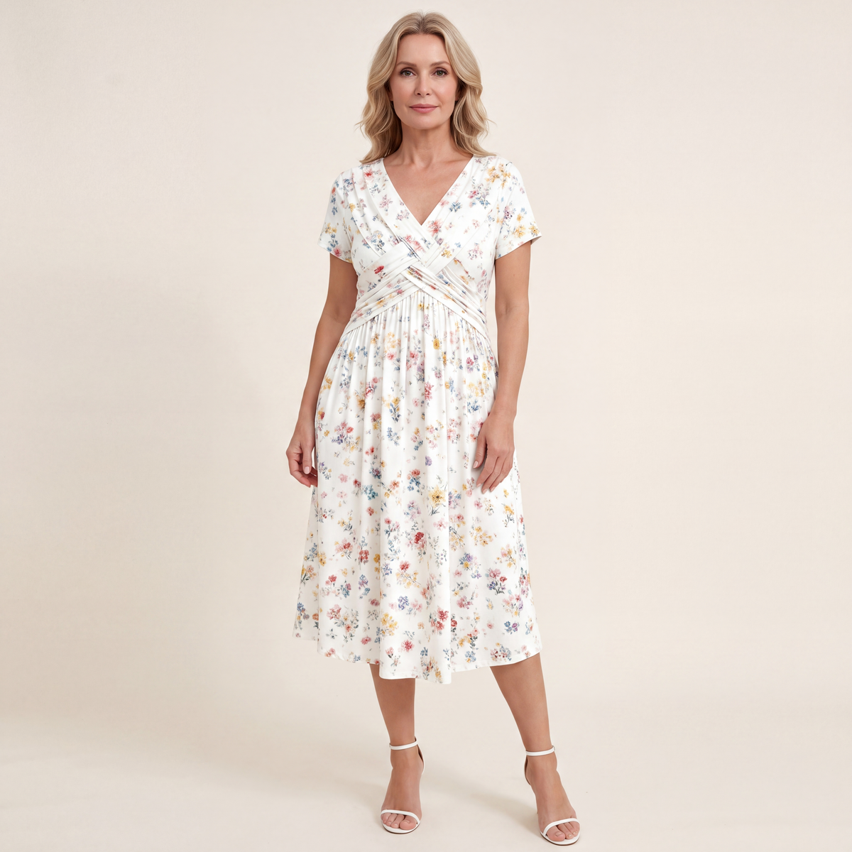 Estelle - Elegant Floral Midi Dress product image