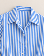 Jacqueline Striped Shirt Dress - detail of the neckline, Blue