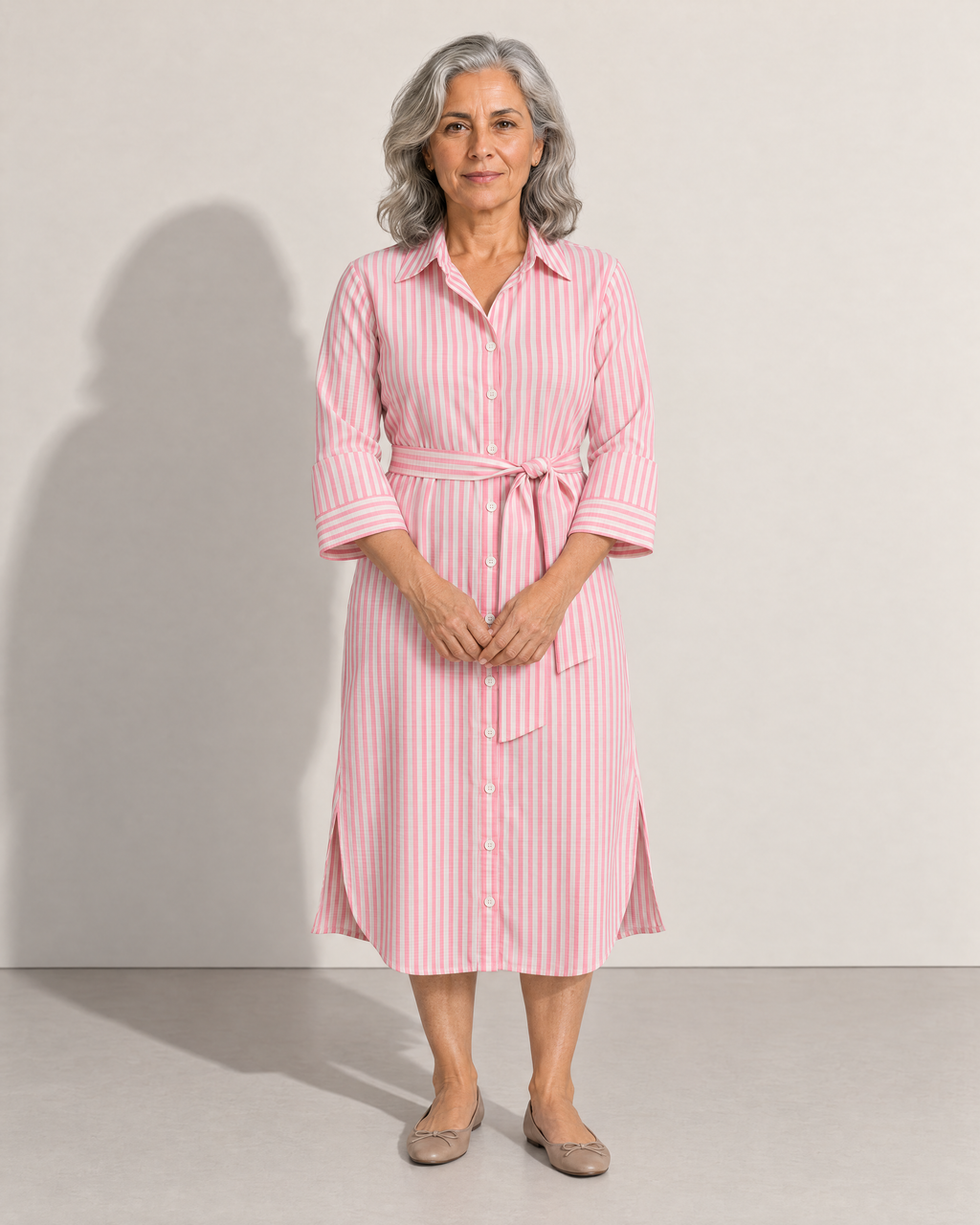 Jacqueline Striped Shirt Dress - Adeline studio, shown on a size M, 160 cm