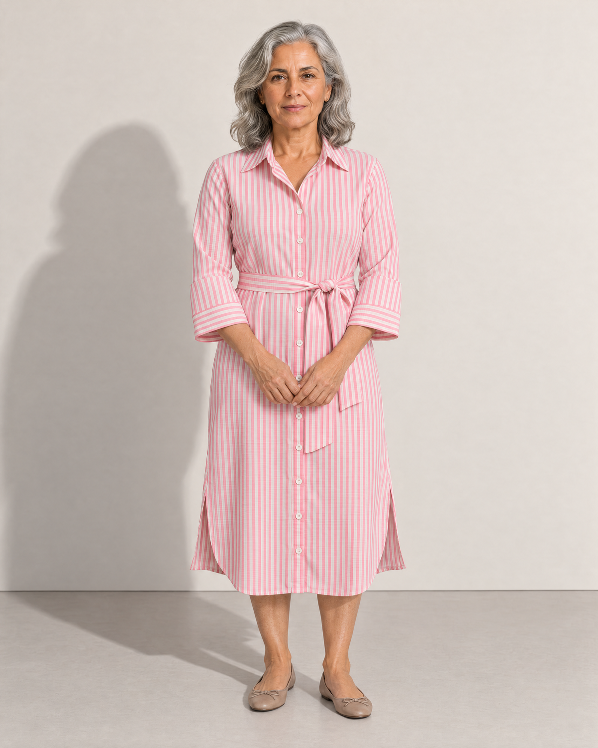 Jacqueline Striped Shirt Dress - Adeline studio, shown on a size M, 160 cm