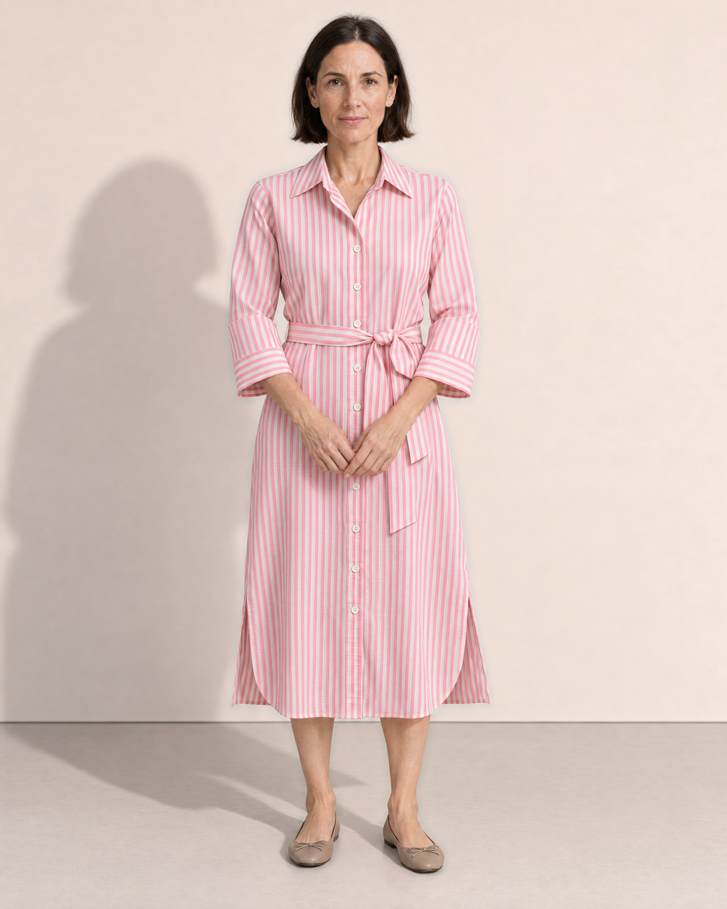 Jacqueline Striped Shirt Dress - Adeline studio, shown on a size S, 168 cm