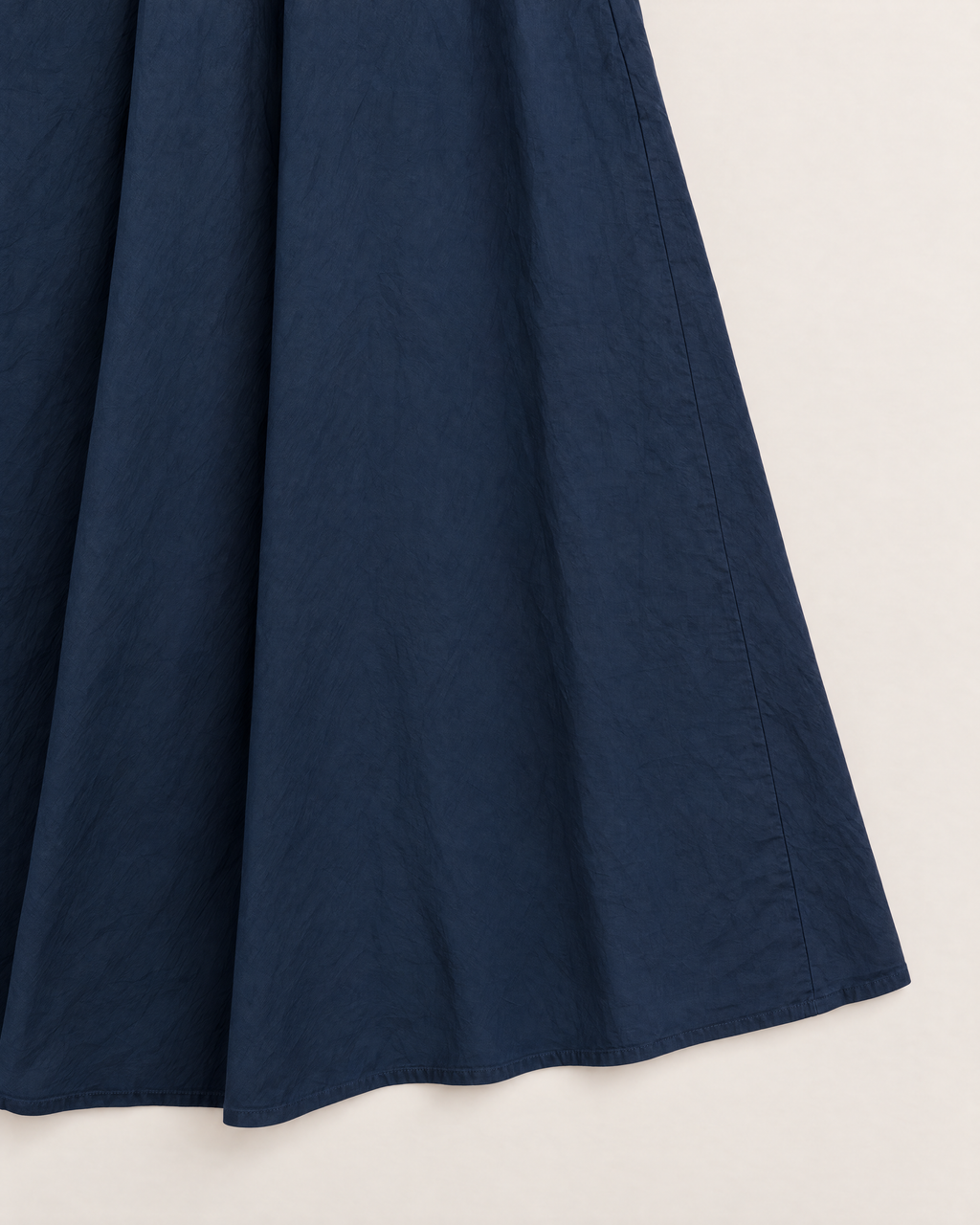 Josephine Flowy Maxi Dress - detail of the fabric and side edge, Navy