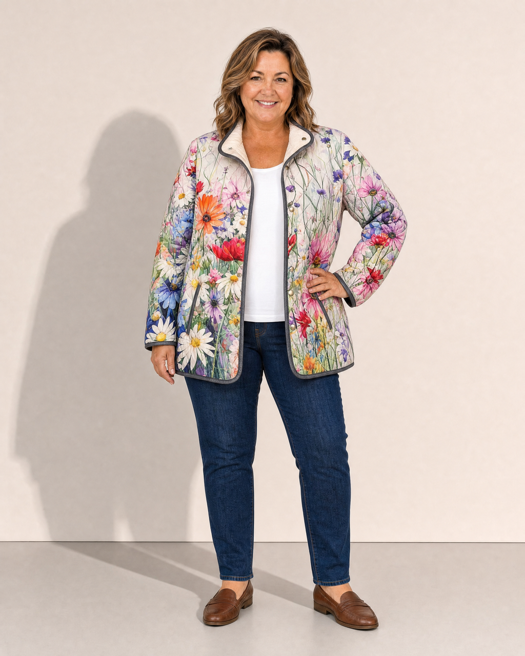 Judy Whimsical Floral Quilted Jacket - Adeline studio