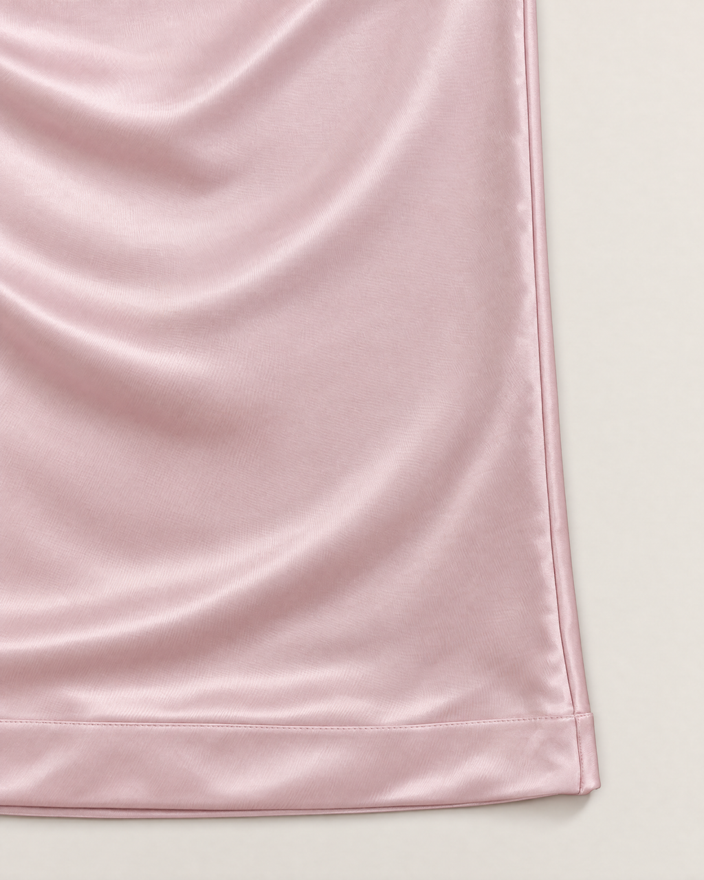 Juniper Elegant Ruched Sheath Dress - detail of the fabric and side edge, Pink