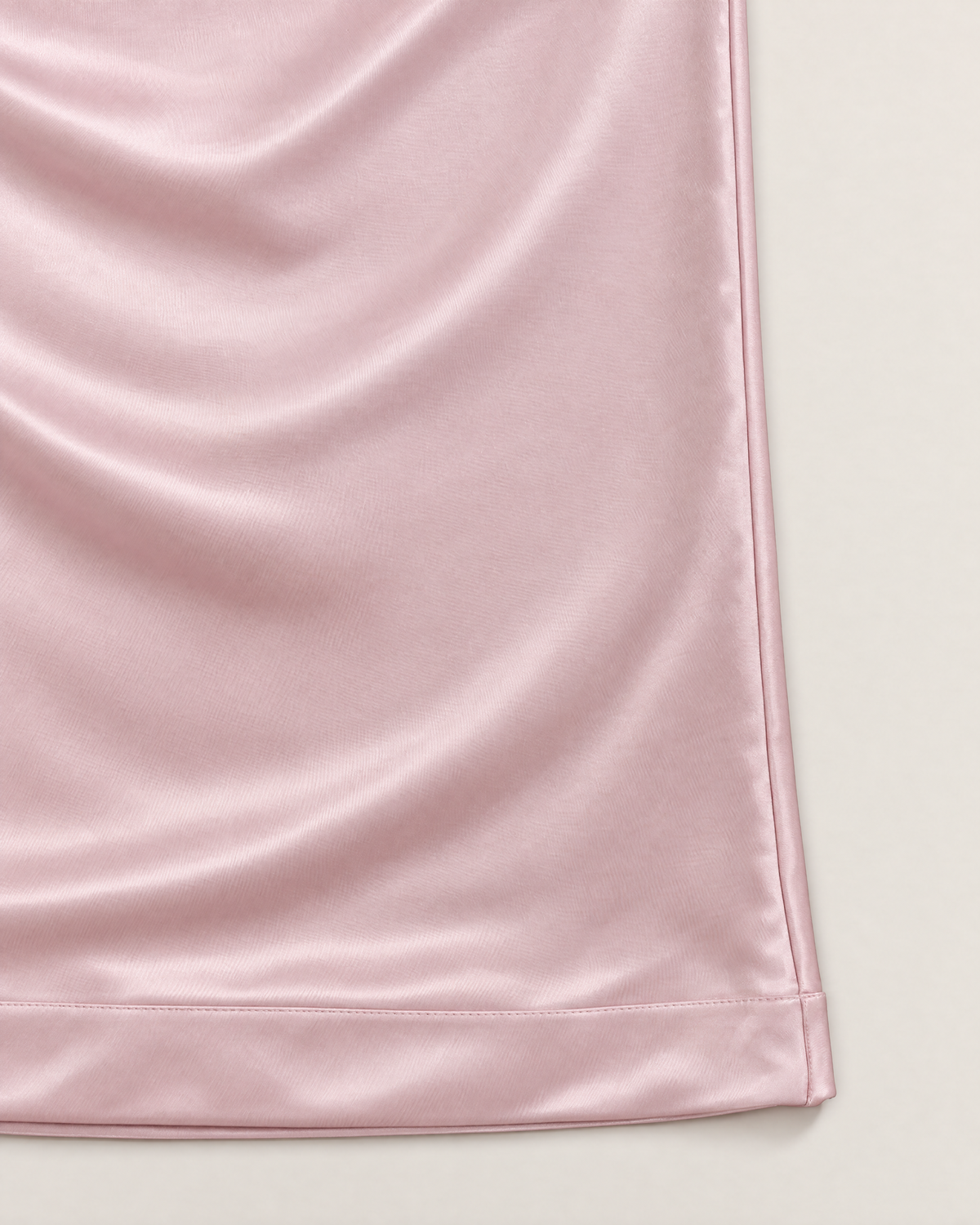 Juniper Elegant Ruched Sheath Dress - detail of the fabric and side edge, Pink