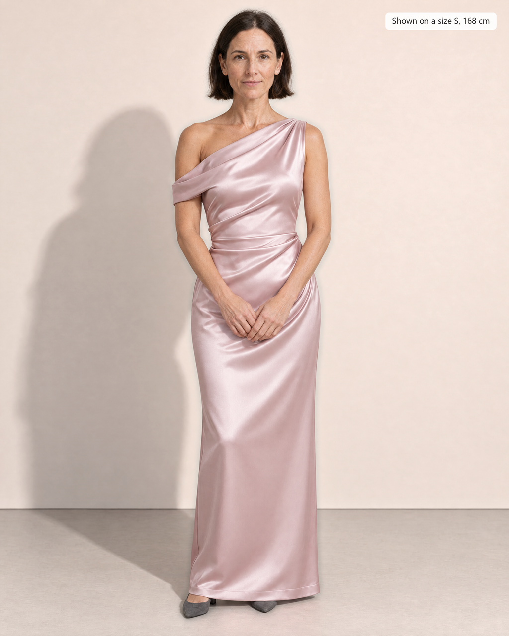 Juniper Elegant Ruched Sheath Dress - Adeline studio, shown on a size S, 168 cm