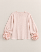 Kaia Elegant Linen-Blend Blouse - Blush flat lay