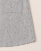 Kelsey Button Up Pocket Mini Shirt Dress - detail of the fabric and side edge, Grey
