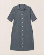 Leilani Relaxed Button-Front Summer Dress - Grey flat lay