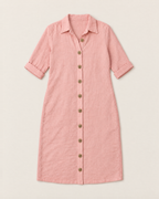 Leilani Relaxed Button-Front Summer Dress - Pink flat lay