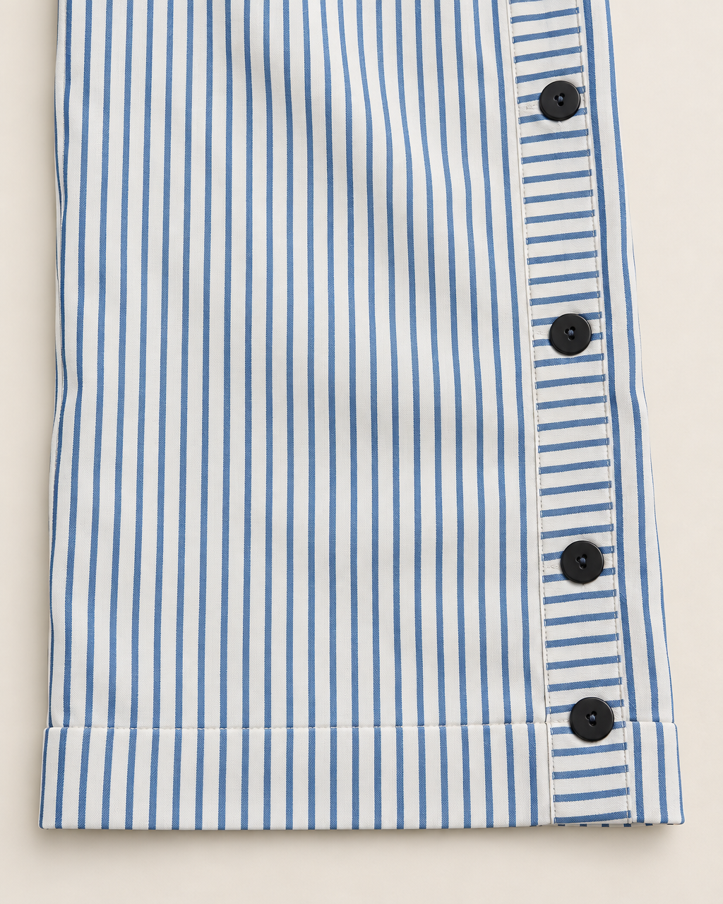 Leona Lightweight Casual Trousers - detail of the fabric and hem, Grey