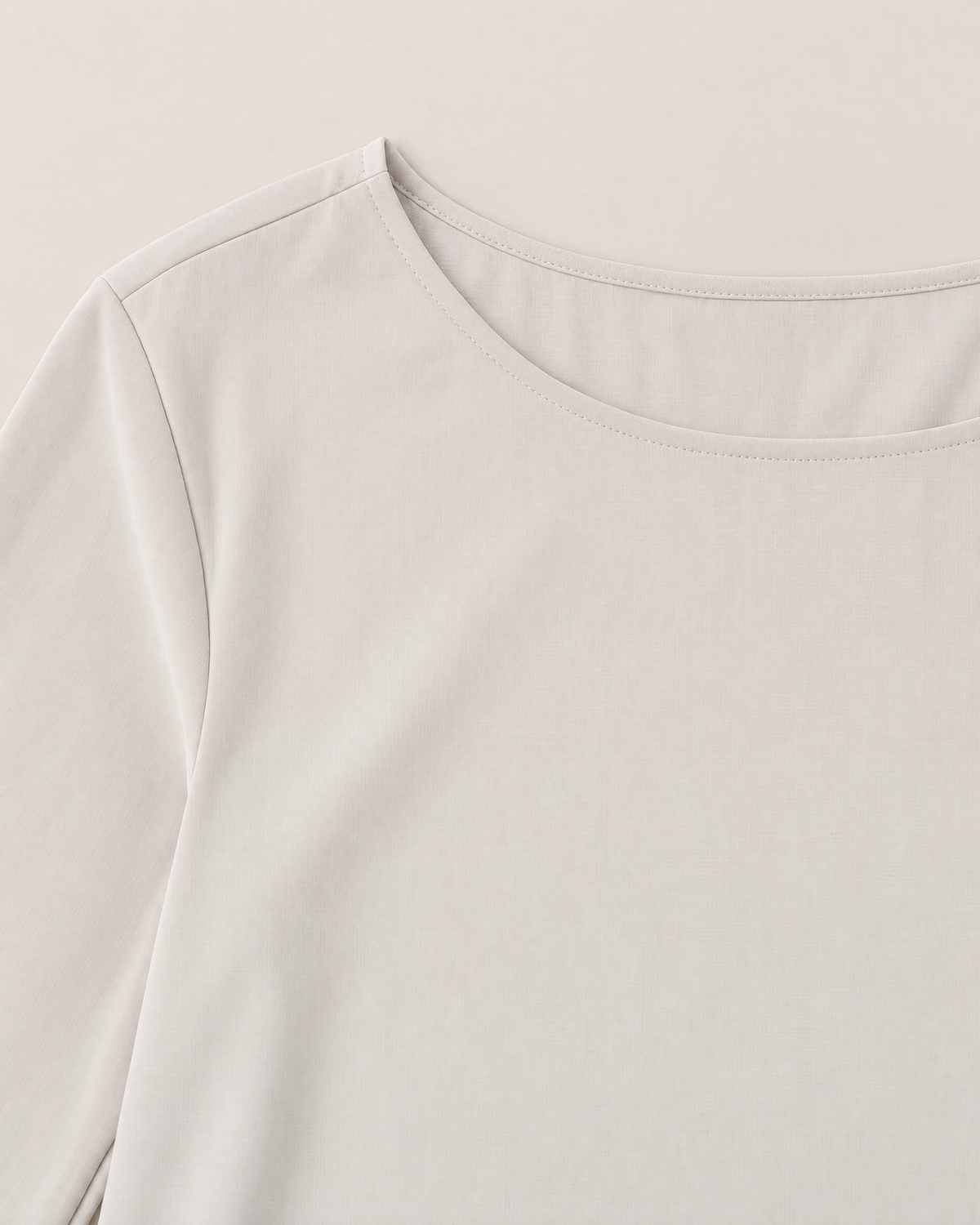 Linnea Effortless Midi Dress - detail of the neckline, Off-White