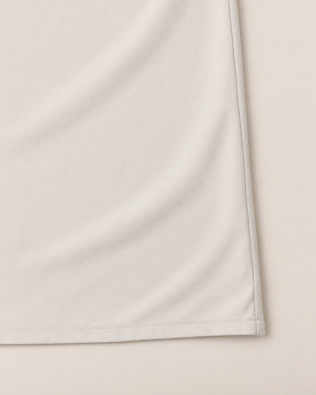 Linnea Effortless Midi Dress - detail of the fabric and side edge, Off-White
