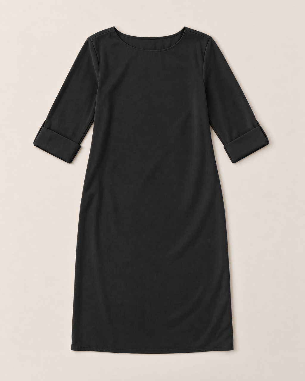 Linnea Effortless Midi Dress - Black flat lay