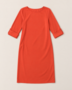 Linnea Effortless Midi Dress - Orange-Red flat lay