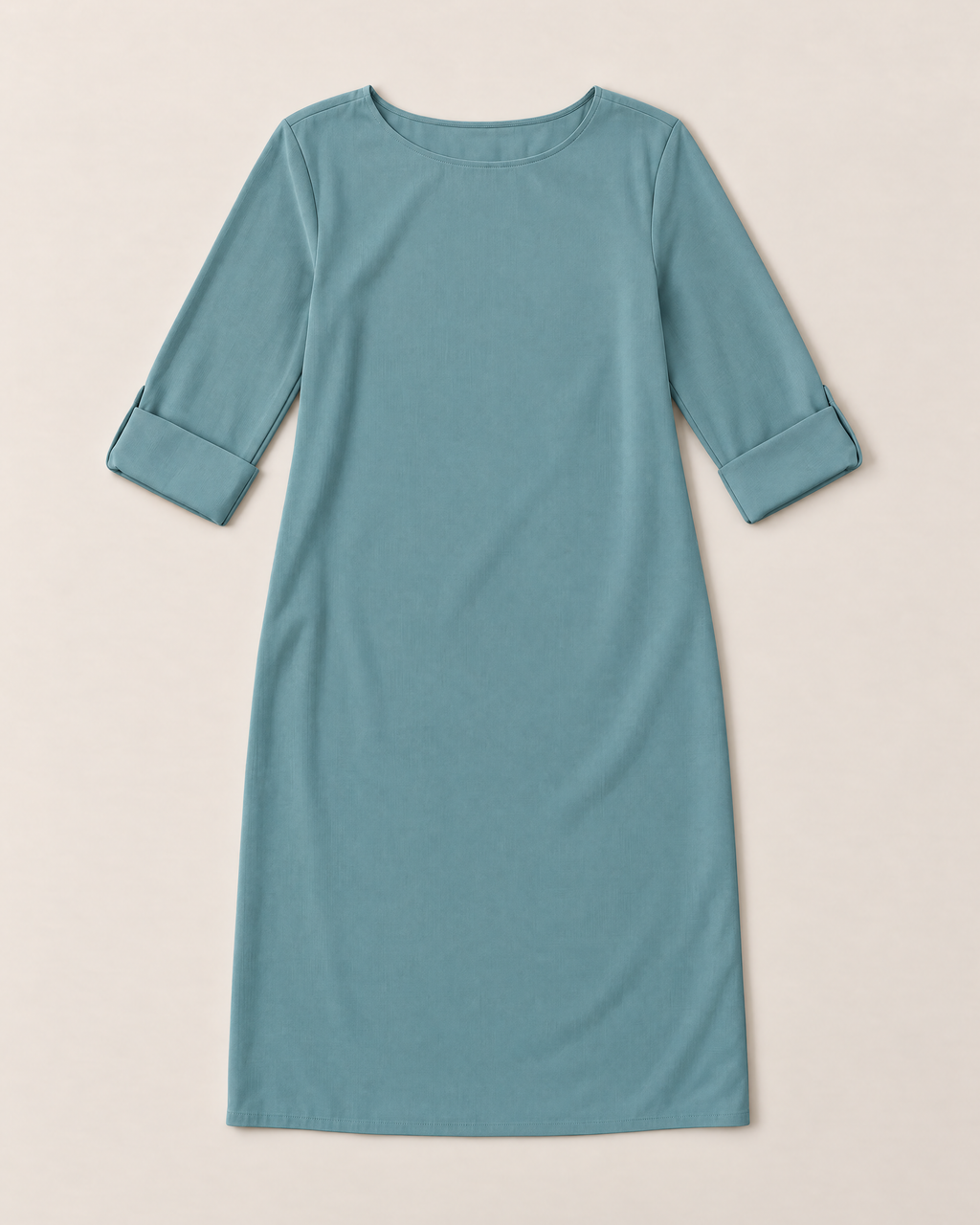 Linnea Effortless Midi Dress - Peacock Blue flat lay