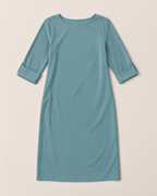 Linnea Effortless Midi Dress - Peacock Blue flat lay