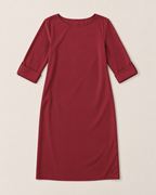 Linnea Effortless Midi Dress - Wine Red flat lay