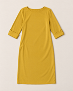 Linnea Effortless Midi Dress - Yellow flat lay