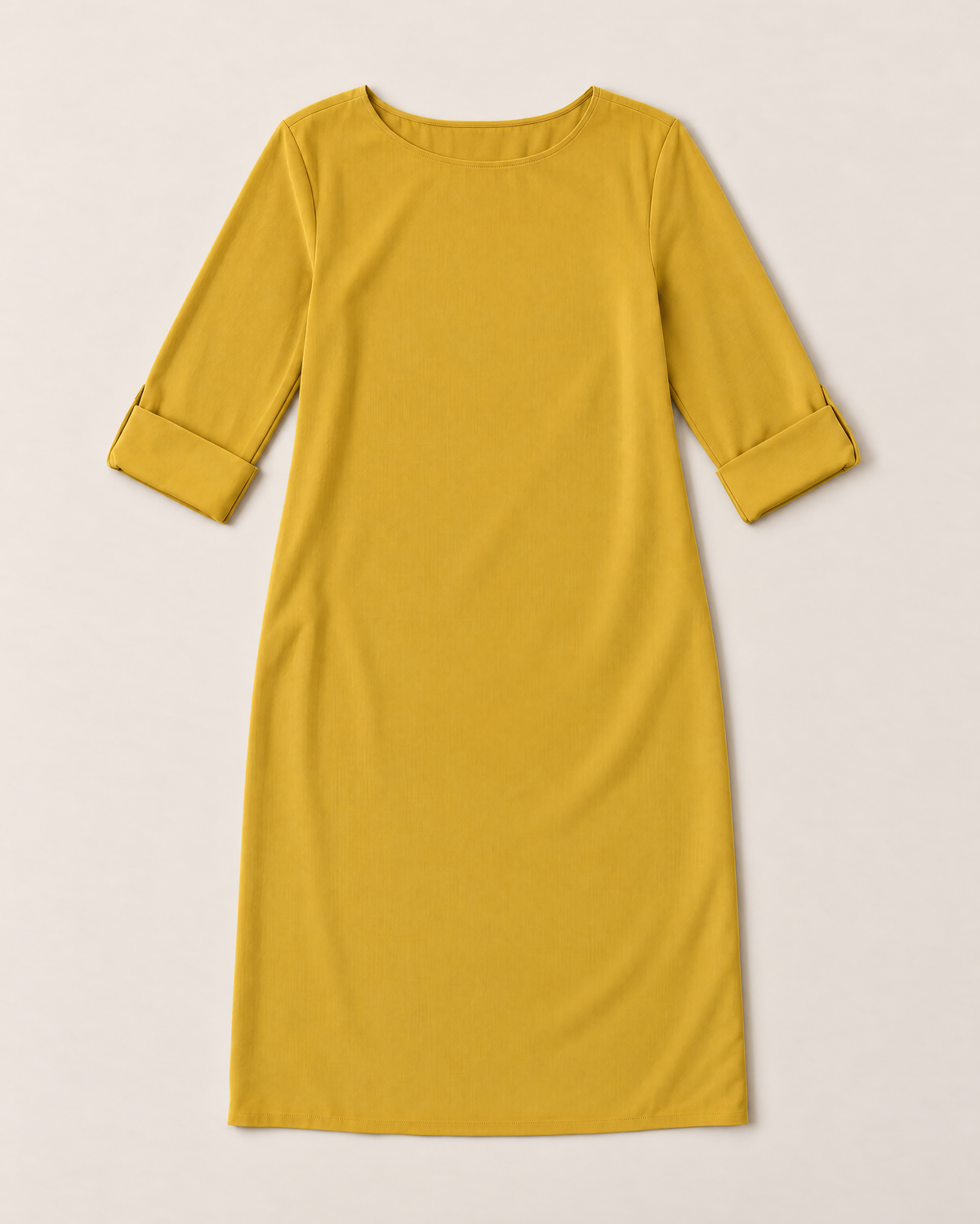 Linnea Effortless Midi Dress - Yellow flat lay