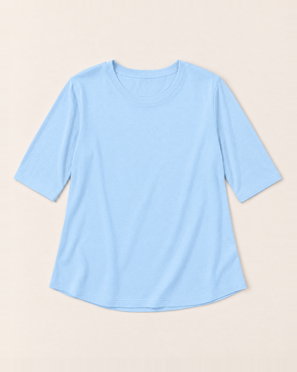 Luna Relaxed Half-Sleeve T-shirt Top - Blue flat lay