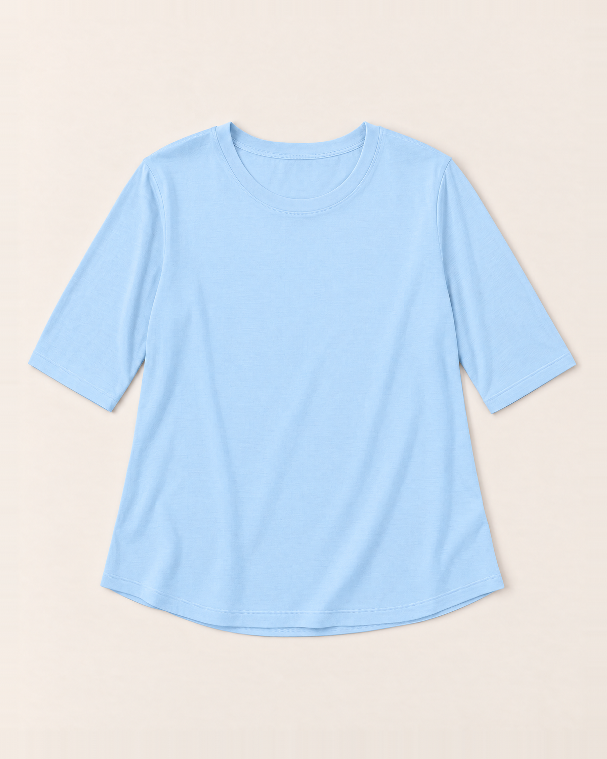 Luna Relaxed Half-Sleeve T-shirt Top - Blue flat lay