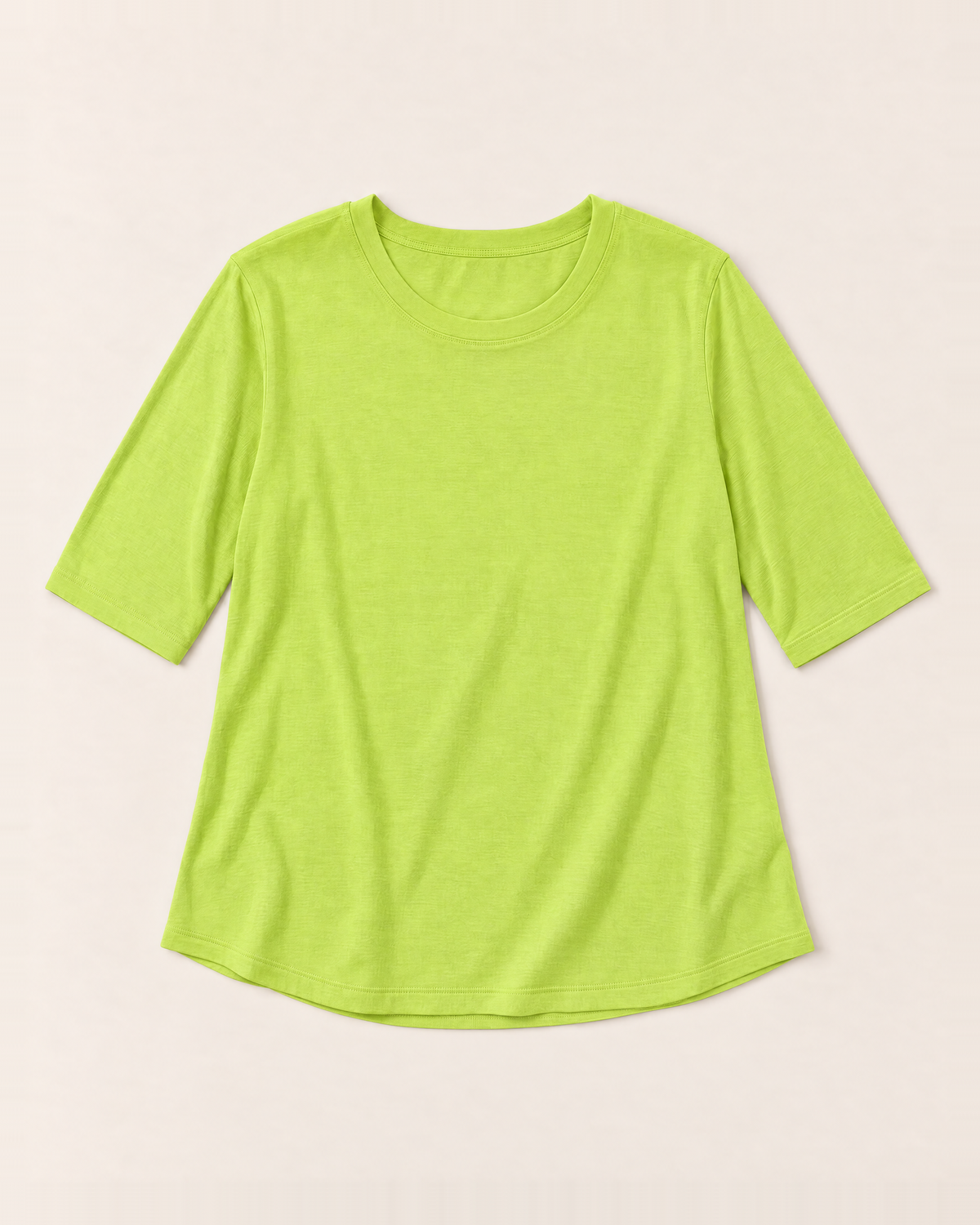 Luna Relaxed Half-Sleeve T-shirt Top - Green flat lay