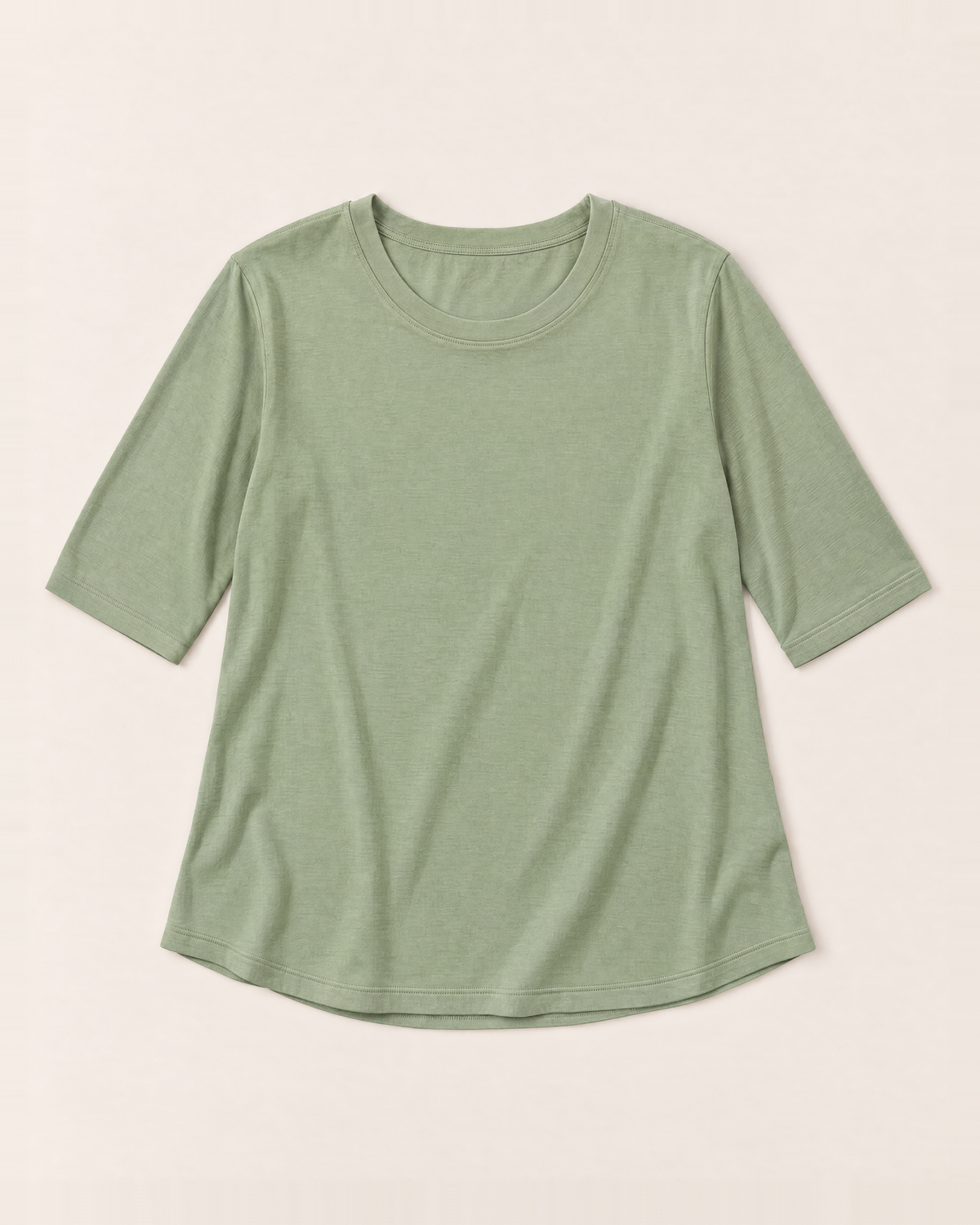 Luna Relaxed Half-Sleeve T-shirt Top - Matcha Green flat lay