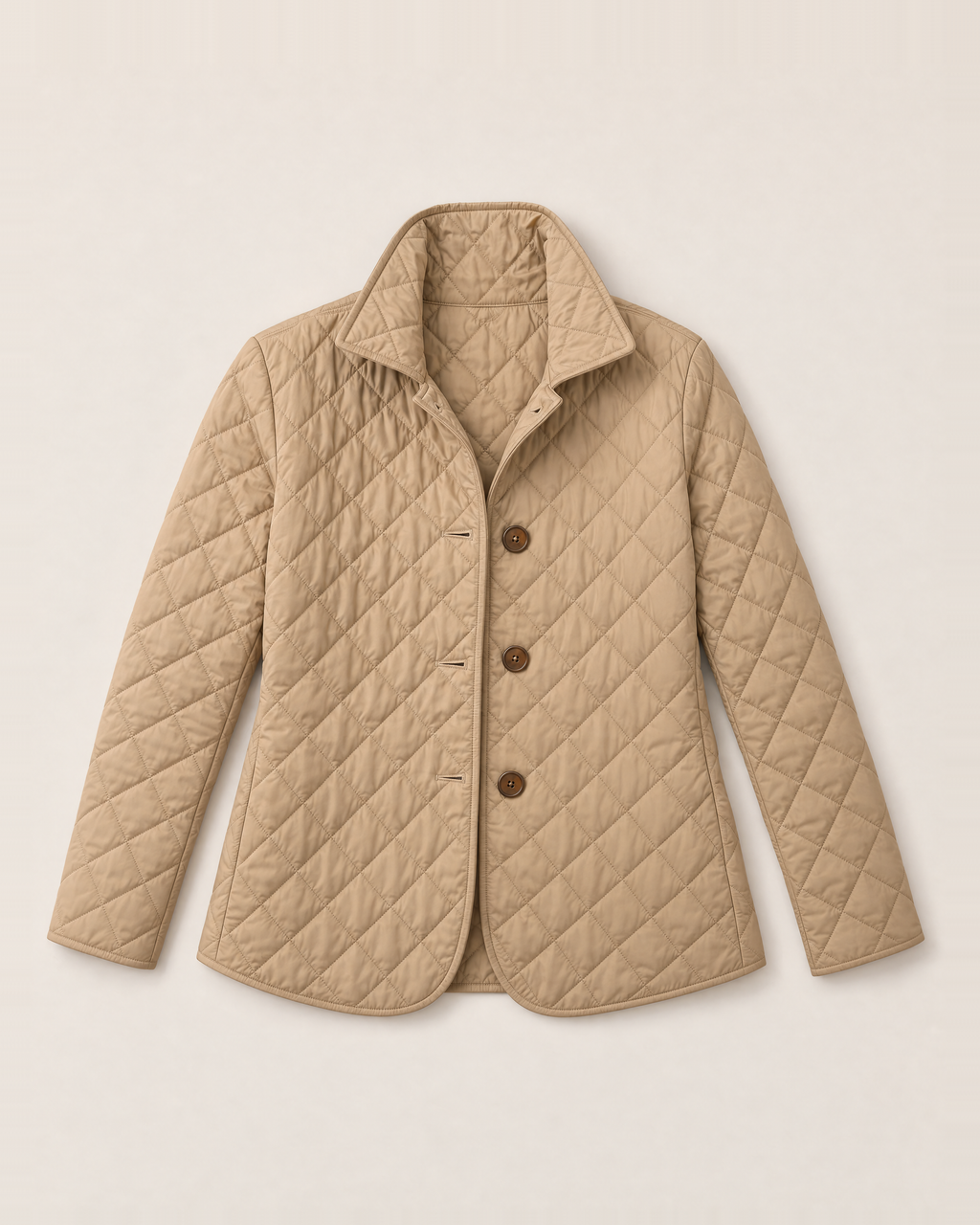 Maeve Lightweight Quilted Jacket - Khaki flat lay
