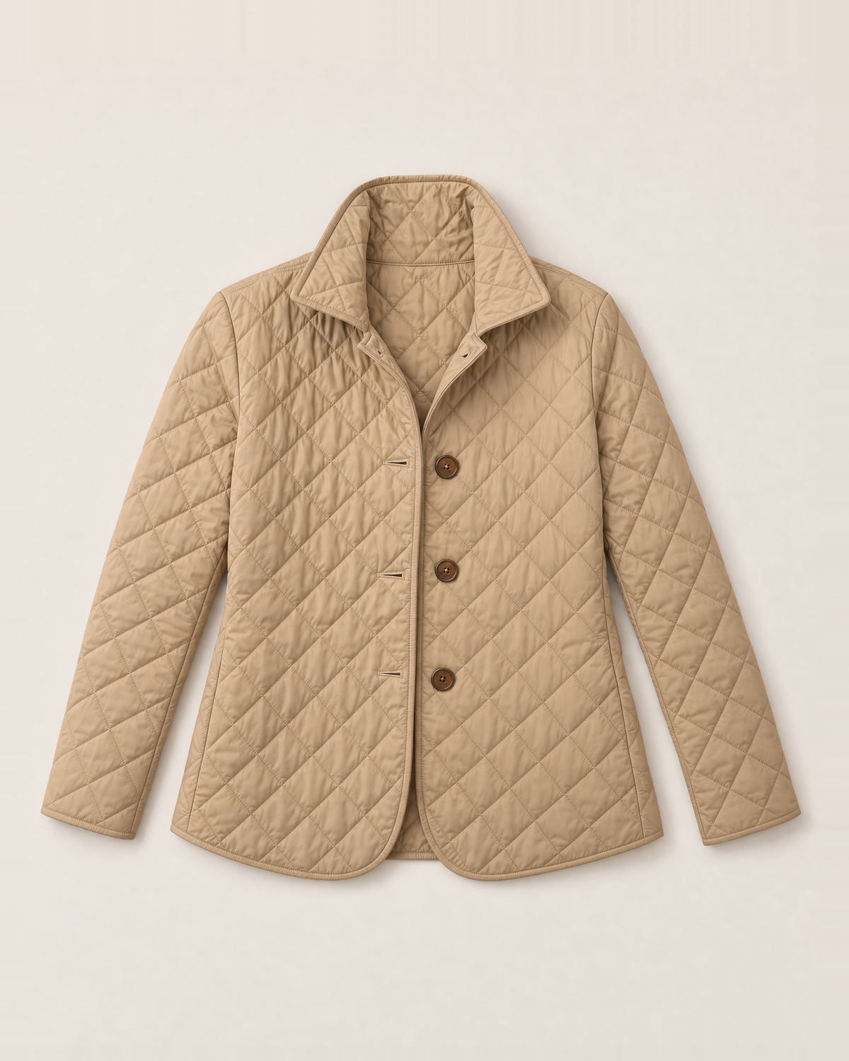 Maeve Lightweight Quilted Jacket - Khaki flat lay