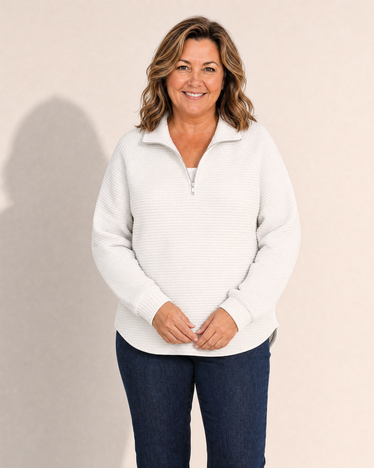 Joanna Textured Zip Sweater - Adeline studio