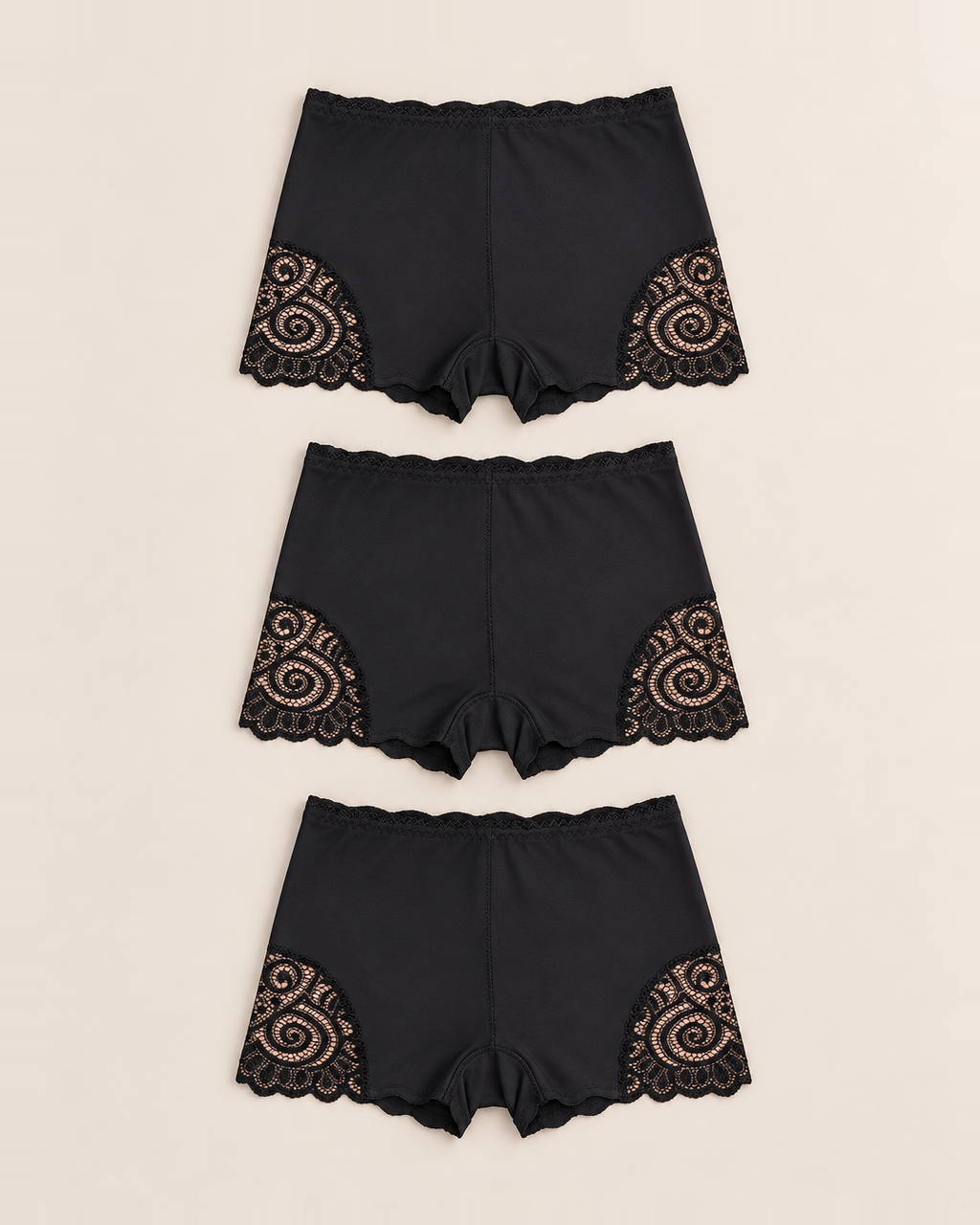 Marisol Women's Underwear 3-Pack - 3 x Black flat lay