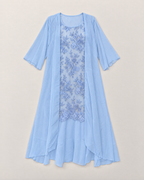 Maya Elegant Chiffon Two-Piece Dress - Blue flat lay