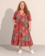Mila Elegant Midi Dress - Adeline studio, shown on a size 2XL, 158 cm