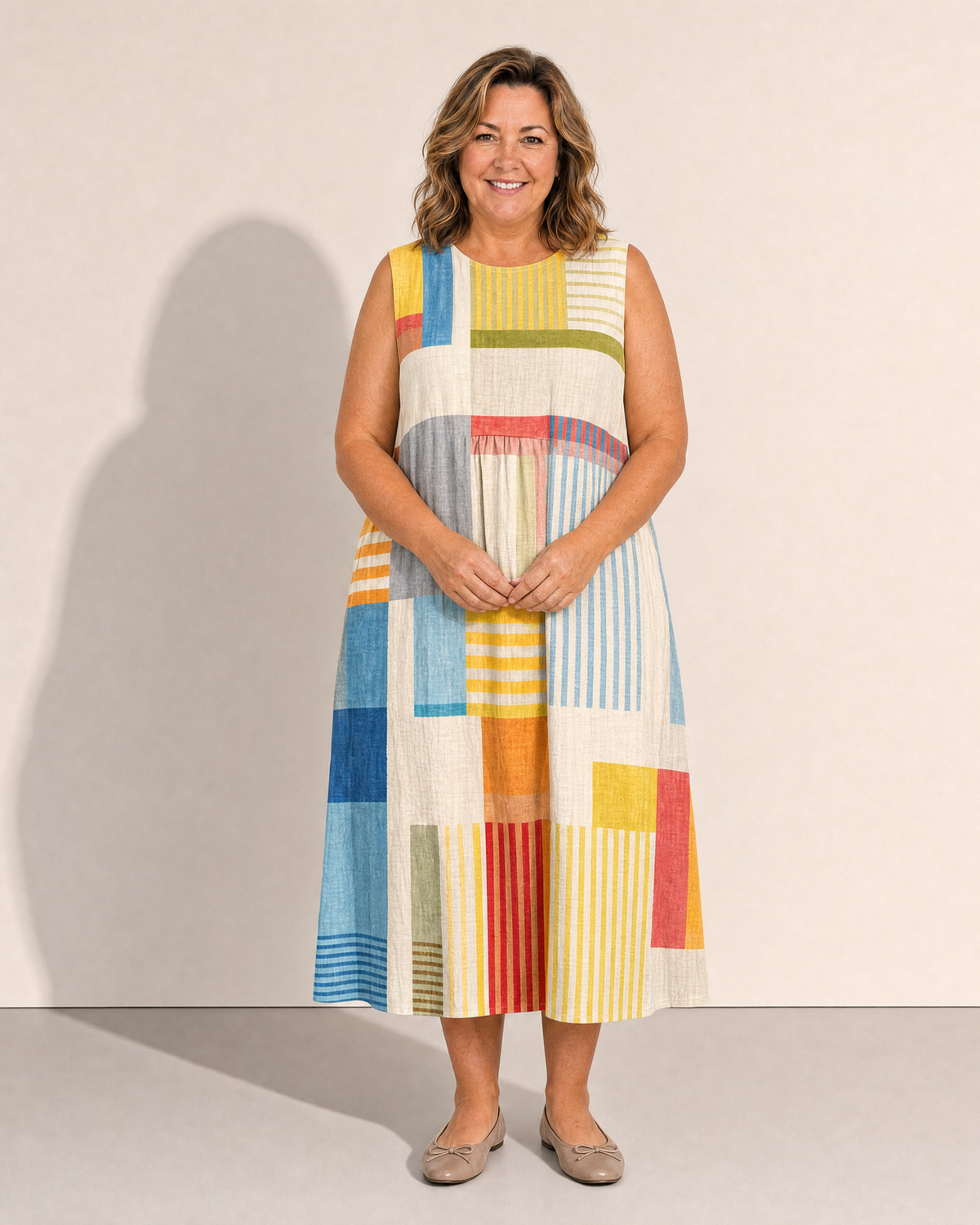 Harriet Long Patchwork Dress - Adeline studio