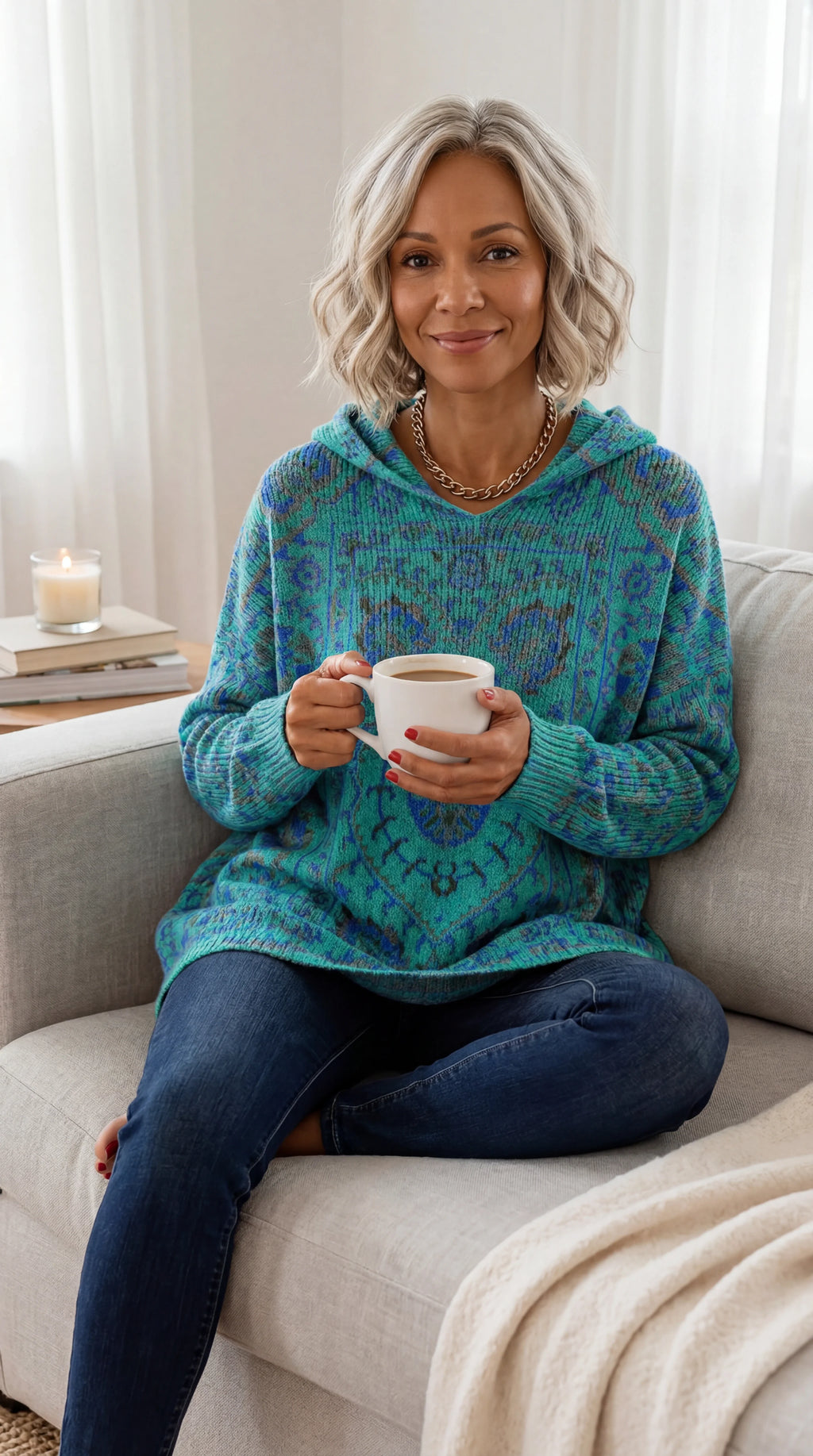Seraphina Retro Hooded Knit Tunic