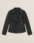 Paloma Soft Suede-Look Jacket - Black flat lay