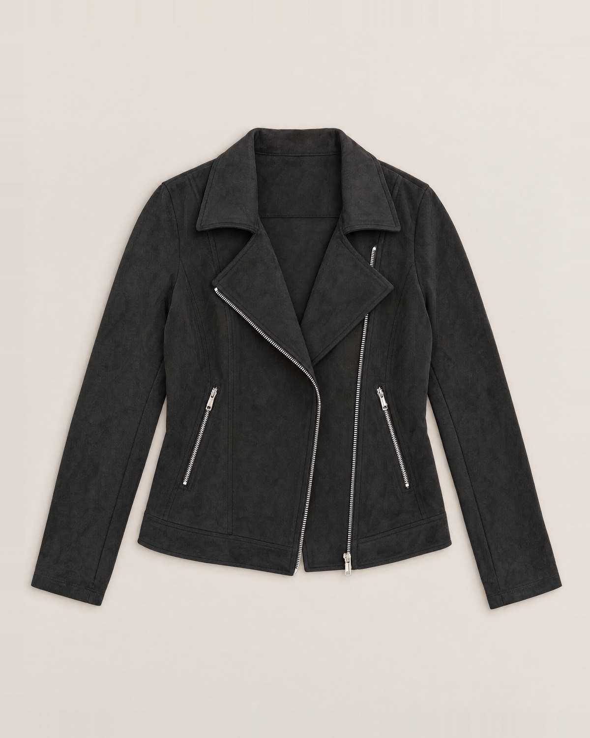 Paloma Soft Suede-Look Jacket - Black flat lay