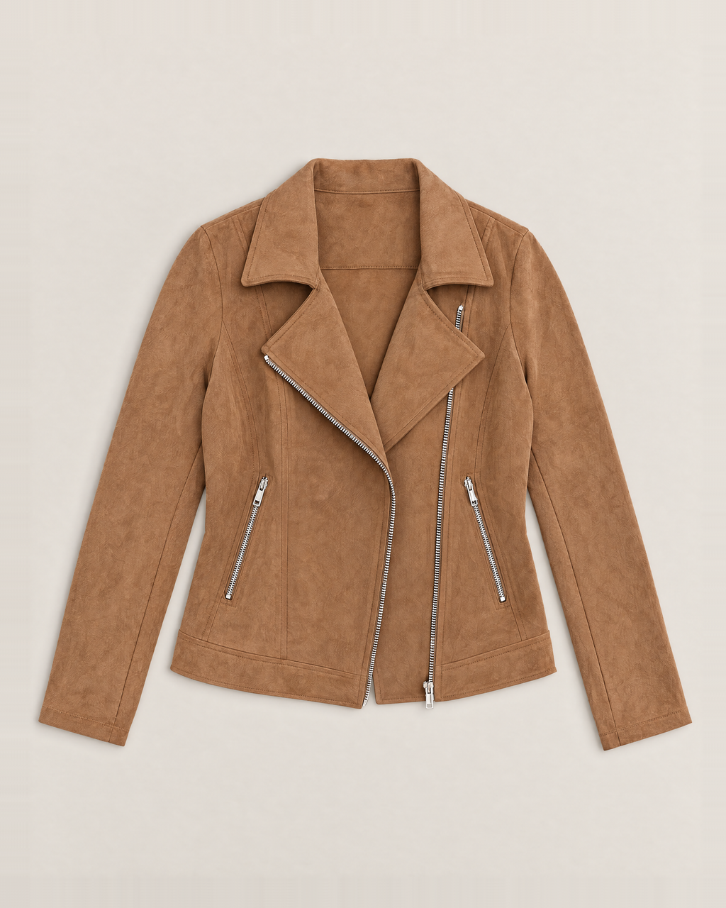 Paloma Soft Suede-Look Jacket - Camel flat lay