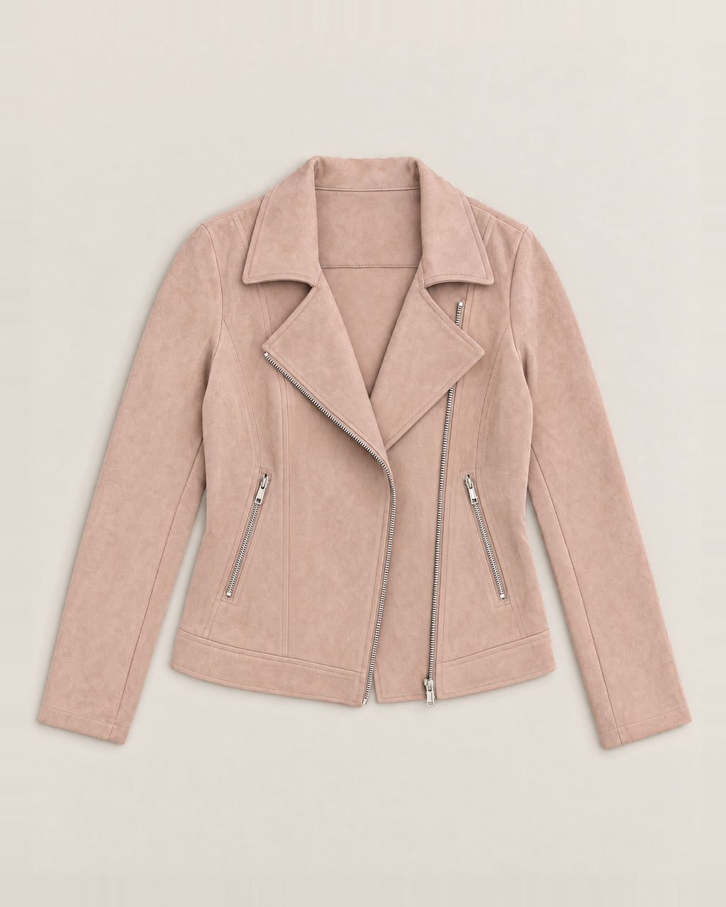 Paloma Soft Suede-Look Jacket - Dusty Pink flat lay