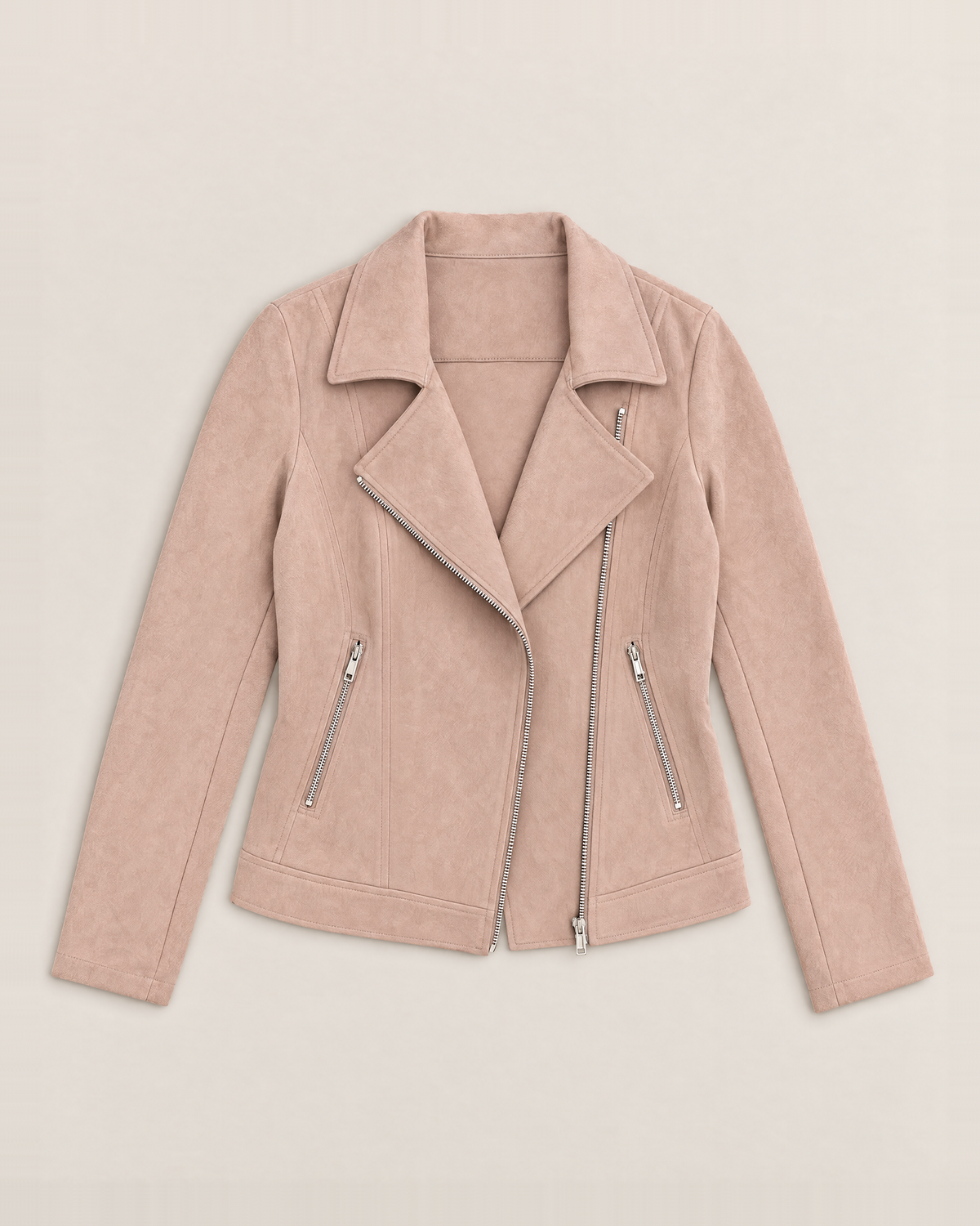 Paloma Soft Suede-Look Jacket - Dusty Pink flat lay
