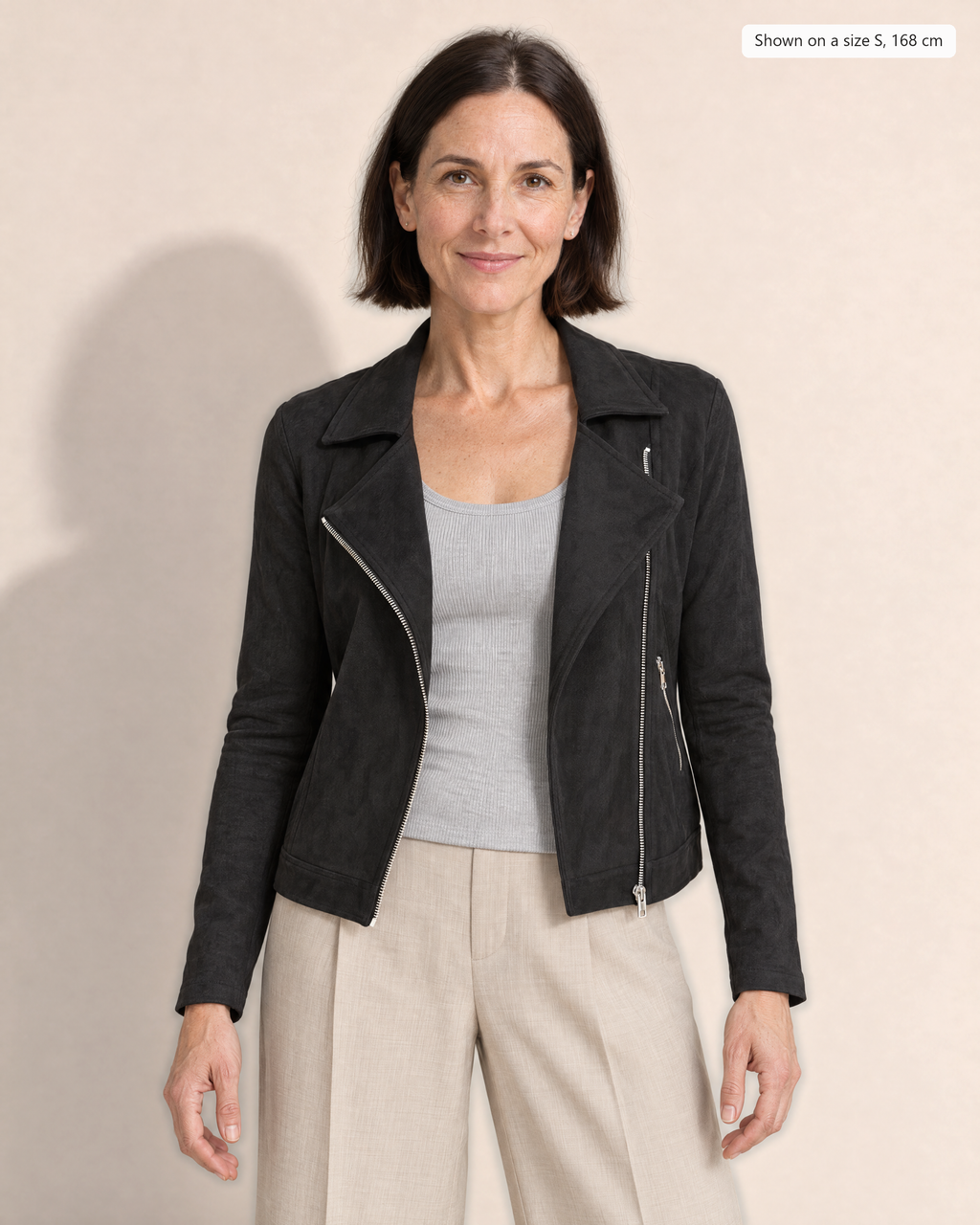 Paloma Soft Suede-Look Jacket - Adeline studio, shown on a size S, 168 cm