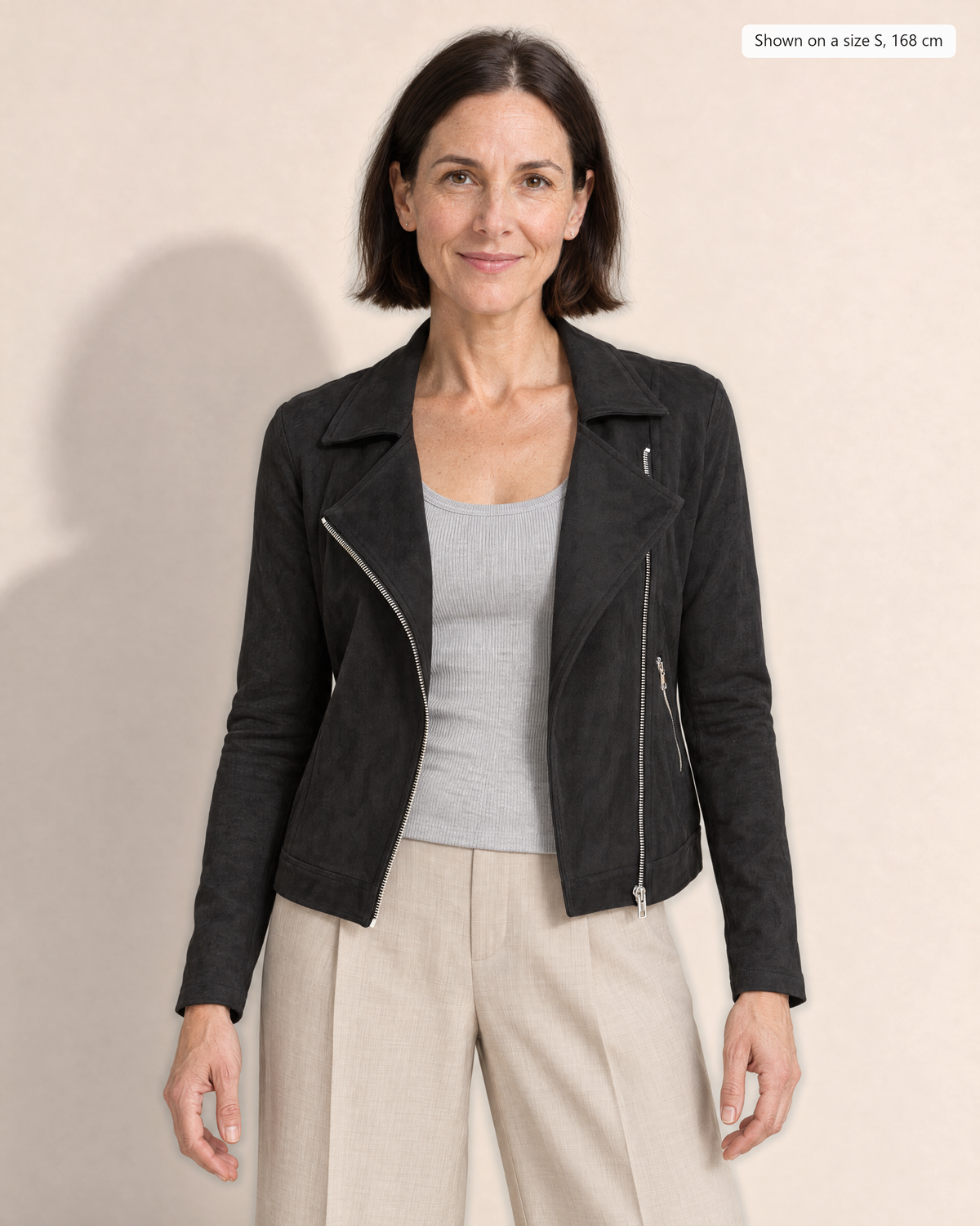 Paloma Soft Suede-Look Jacket - Adeline studio, shown on a size S, 168 cm